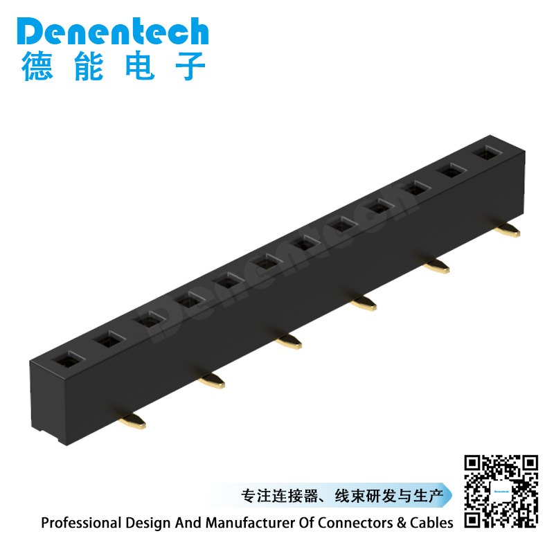 Denentech hot selling 2.54MM female header H3.5MM single row SMD gold plated female header